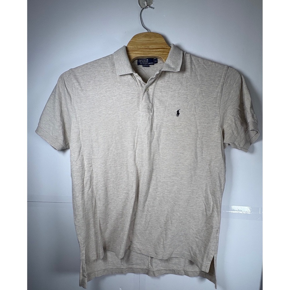 Polo Ralph Lauren Men's Polo Shirt Short Sleeve 100% Cotton SZ XL Beige Golf - Picture 2 of 8